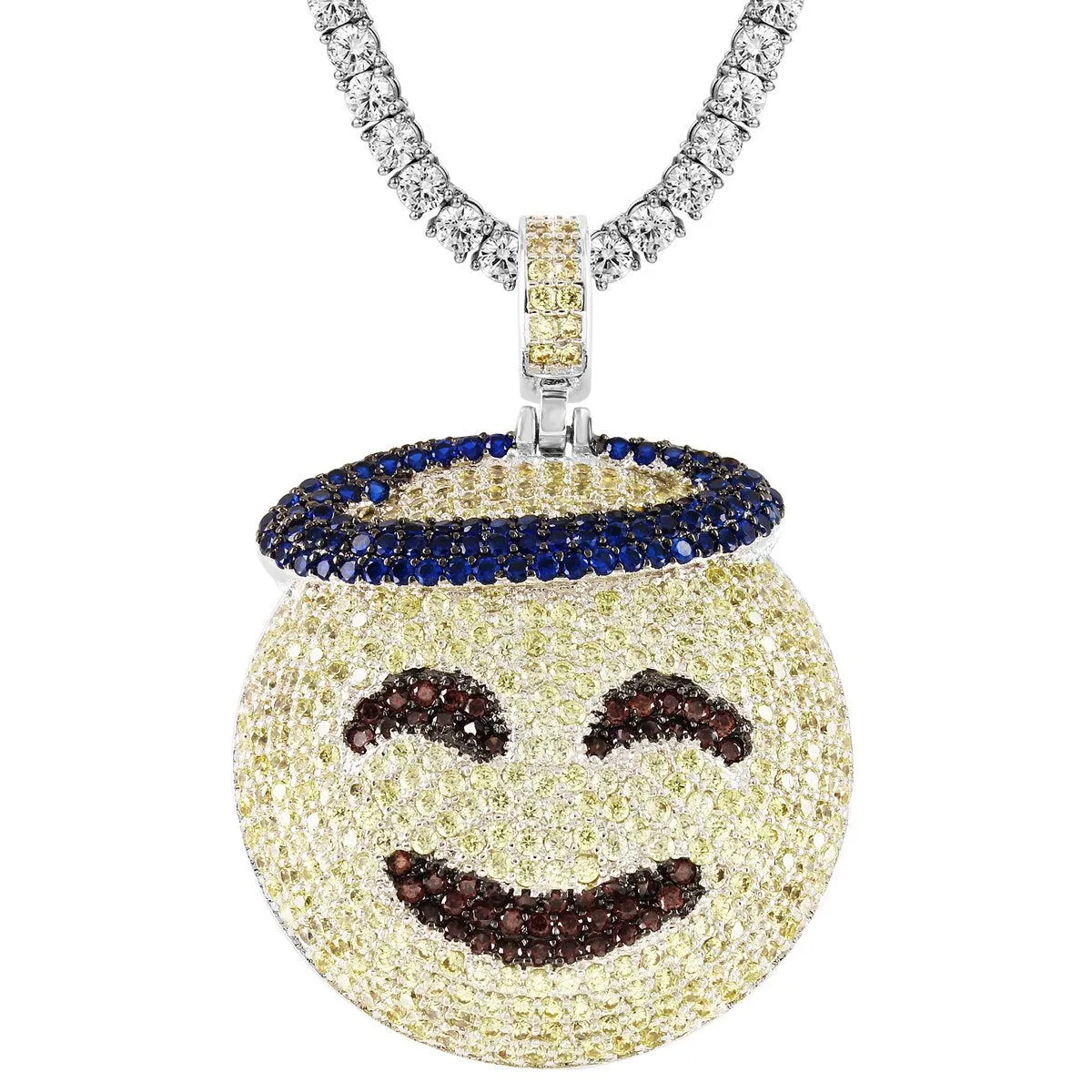 Custom Blessed Sign Emoji Circle Pendant Chain sold by Master Of Bling product image thumbnail 2