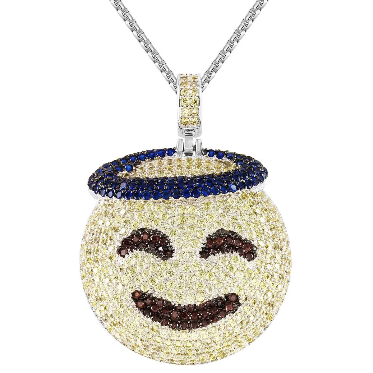 Custom Blessed Sign Emoji Circle Pendant Chain sold by Master Of Bling