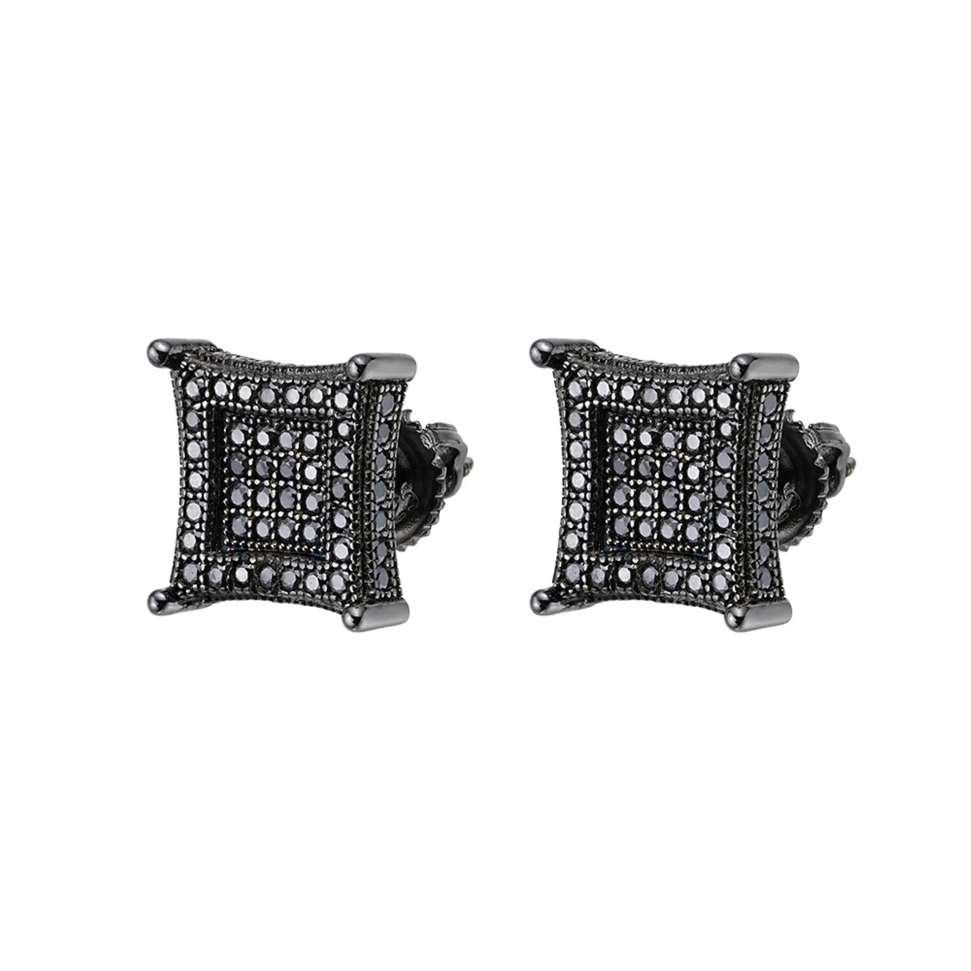 Moissanite Diamond Black Kite Earrings 925 Silver Studs Unisex sold by Master Of Bling product image thumbnail 2