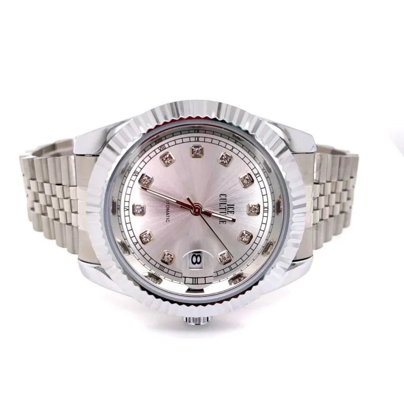 Fluted Bezel 41MM Round Dial  Automatic Movement Steel Watch sold by Master Of Bling