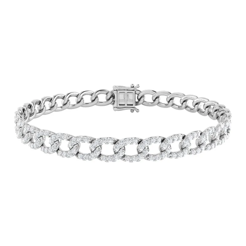 Diamond 3 1/8 Ct.Tw. Cuban Bracelets in 14K White Gold sold by Master Of Bling
