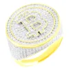 Bling Bitcoin Design 14k Gold Finish Custom Ring sold by Master Of Bling