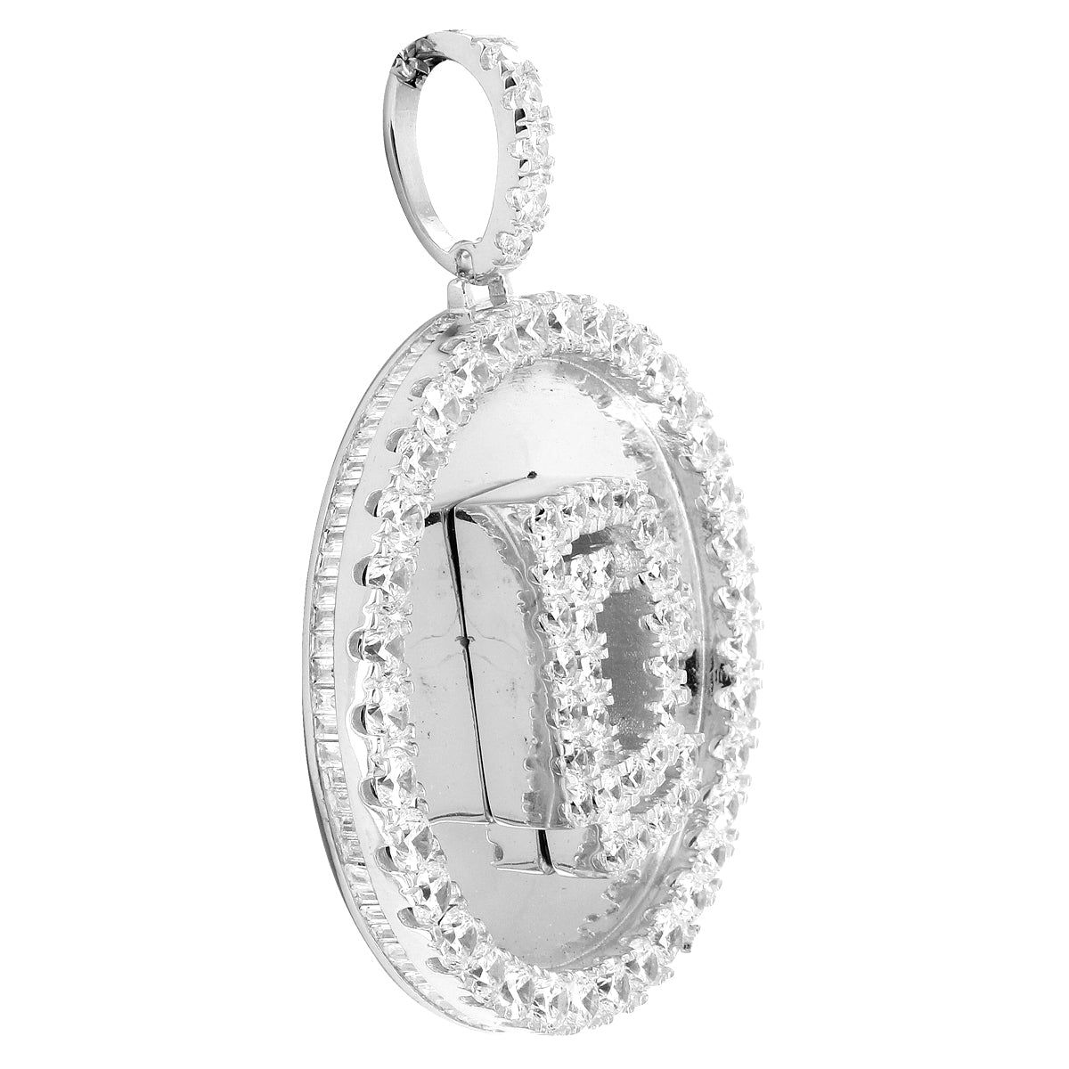 DC Medallion Dream Chaser Hip Hop White Tone Pendant sold by Master Of Bling product image thumbnail 2