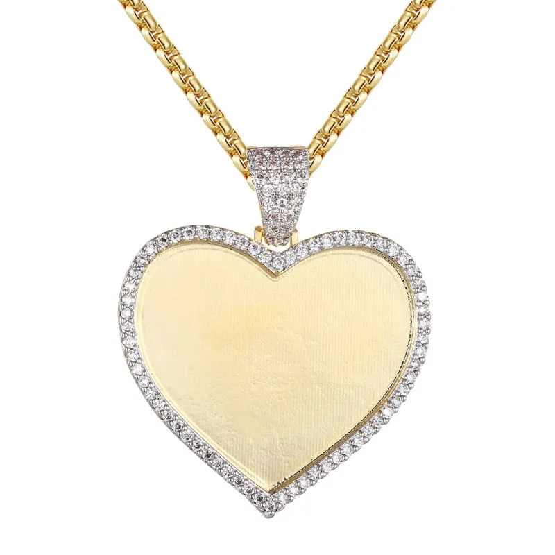 Gold Tone 0.91Ct Moissanite Heart Memory Pendant Silver sold by Master Of Bling