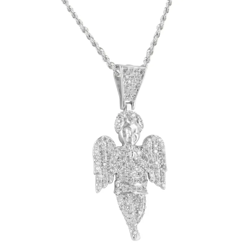 VVS 0.84Ct. Moissanite Silver Angel Pendant sold by Master Of Bling