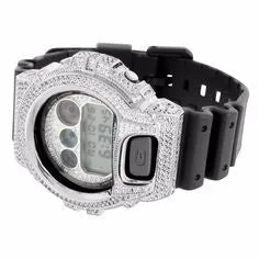 Iced Out Moissanite Diamond Bezel Casio Gshock DW6900 Watch sold by Master Of Bling