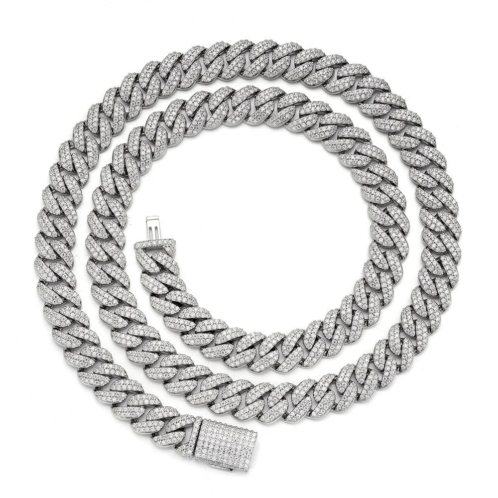 925 Silver Moissanite 10mm 22 Inch Miami Cuban Mens Chain Necklace sold by Master Of Bling product image thumbnail 2
