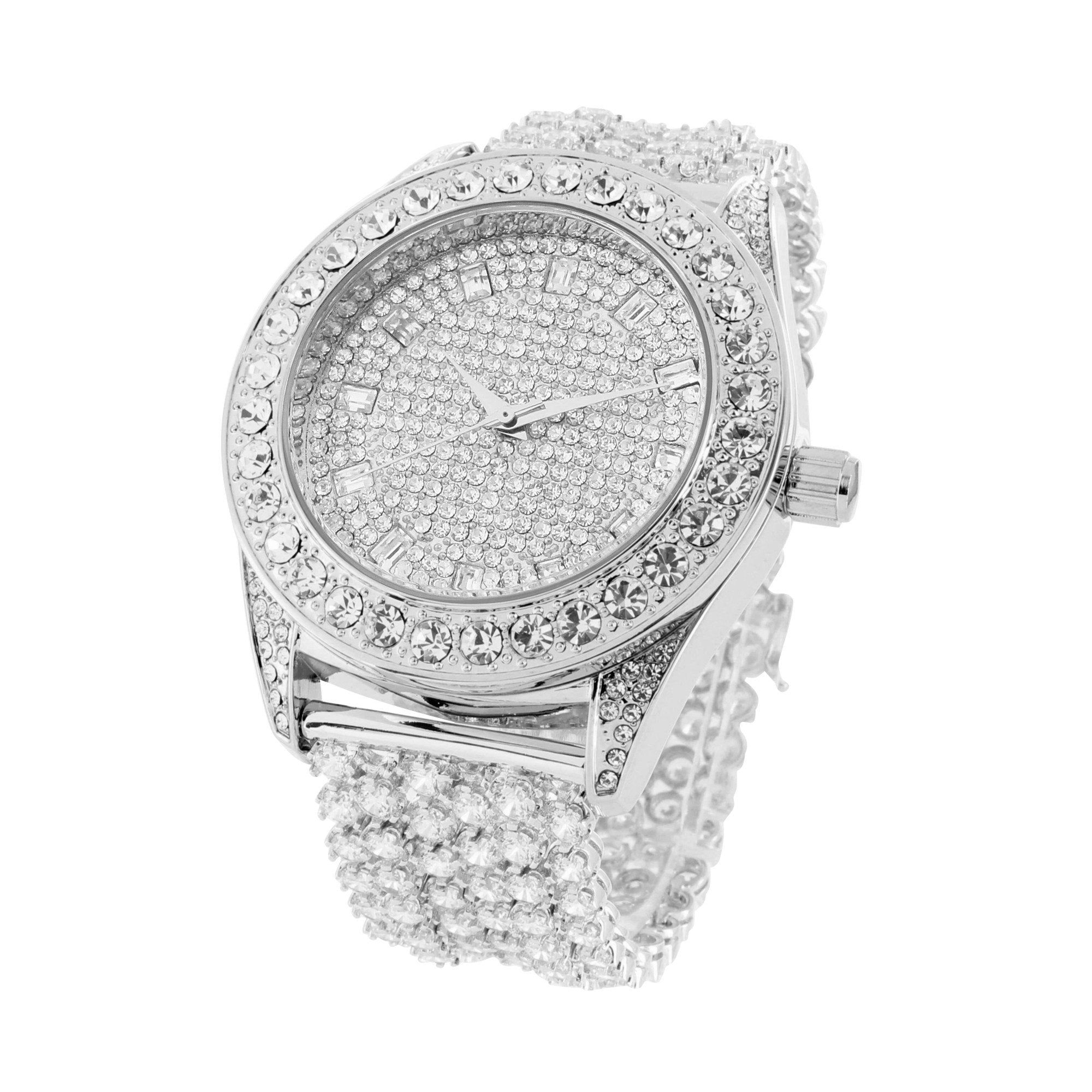 Rapper Celeb Wear Joe Rodeo White Gold Finish Watch sold by Master Of Bling