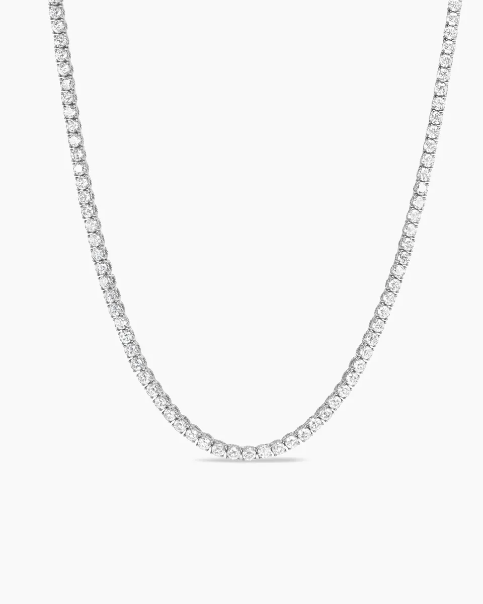 Tennis Necklace Chain 3mm 14k White Gold Tone 18-24 Inch sold by Master Of Bling