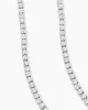 Tennis Necklace Chain 3mm 14k White Gold Tone 18-24 Inch sold by Master Of Bling
