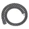 925 Silver 15mm Black Moissanite Miami Cuban 22 Inch Mens Necklace sold by Master Of Bling