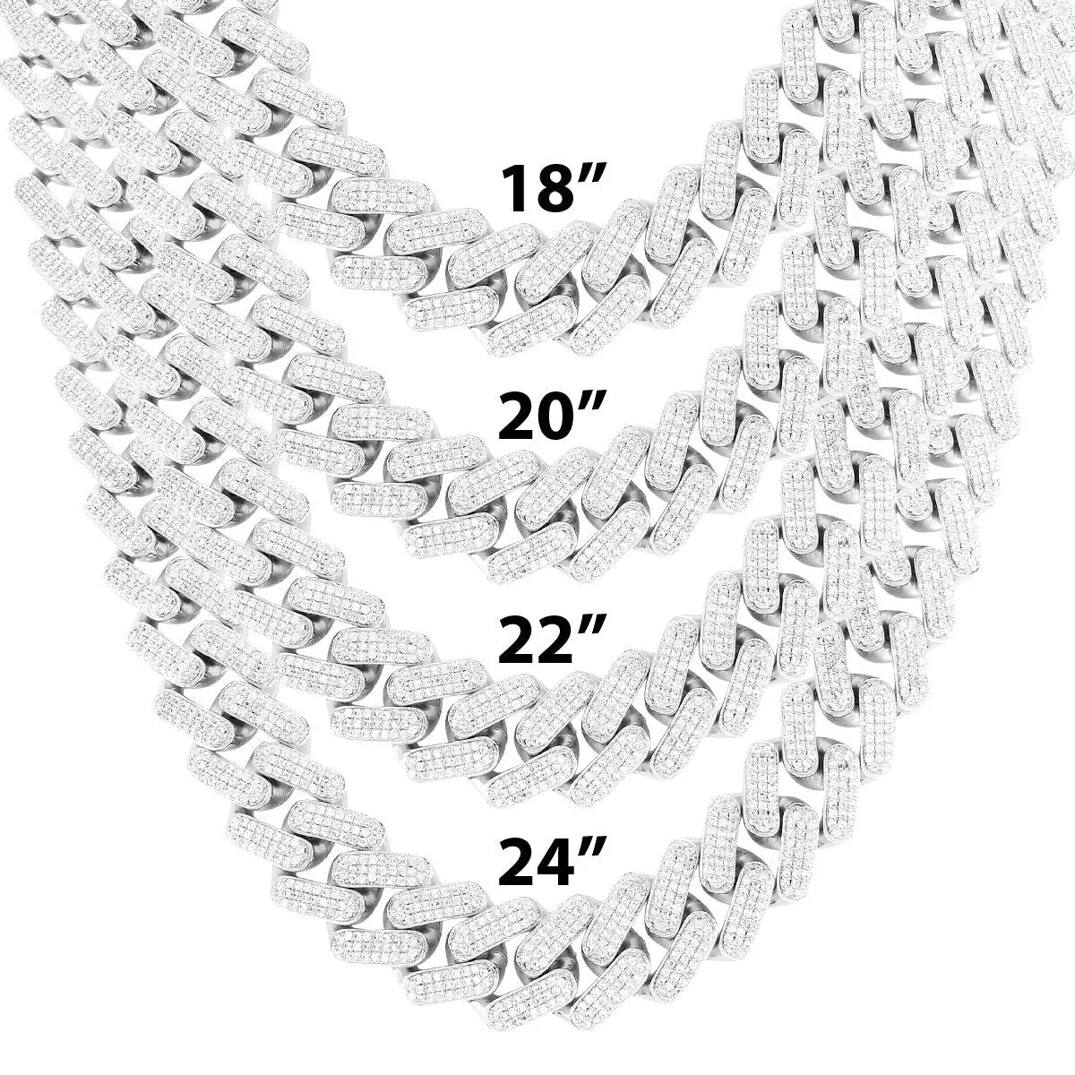 18mm Square Miami Cuban Micro Pave Choker Chain sold by Master Of Bling