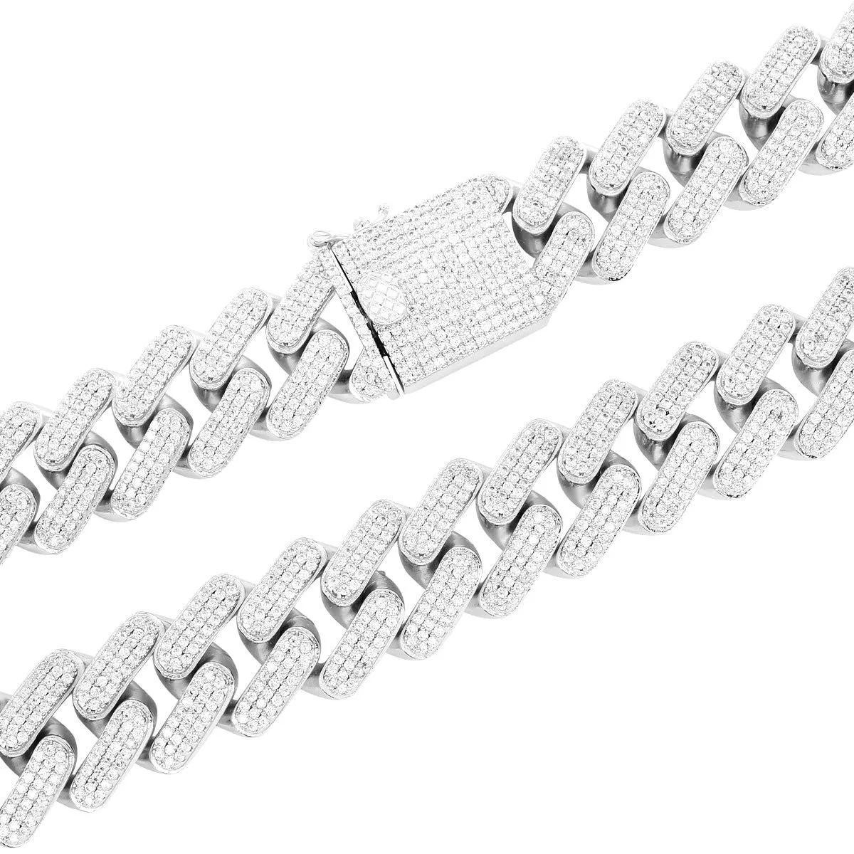 18mm Square Miami Cuban Micro Pave Choker Chain sold by Master Of Bling product image thumbnail 3