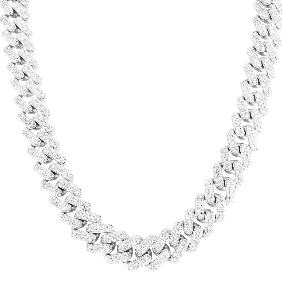 18mm Square Miami Cuban Micro Pave Choker Chain sold by Master Of Bling product image thumbnail 2