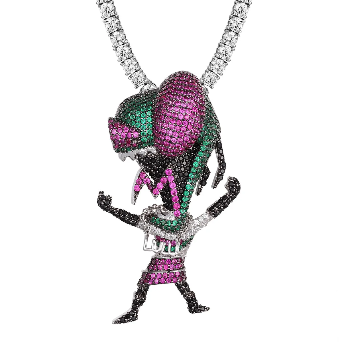 Silver Custom Animated Character Bling Rapper Pendant Chain sold by Master Of Bling product image thumbnail 4