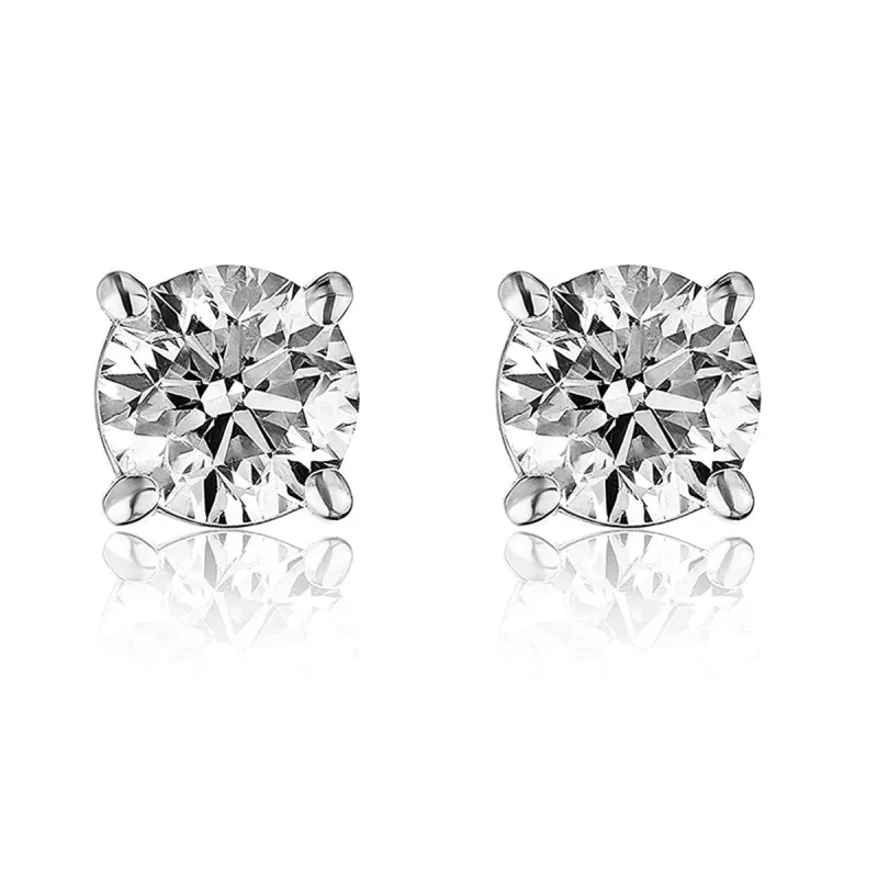 Sterling Silver 7mm 2.60Ct VVS Moissanite Diamond Earrings sold by Master Of Bling