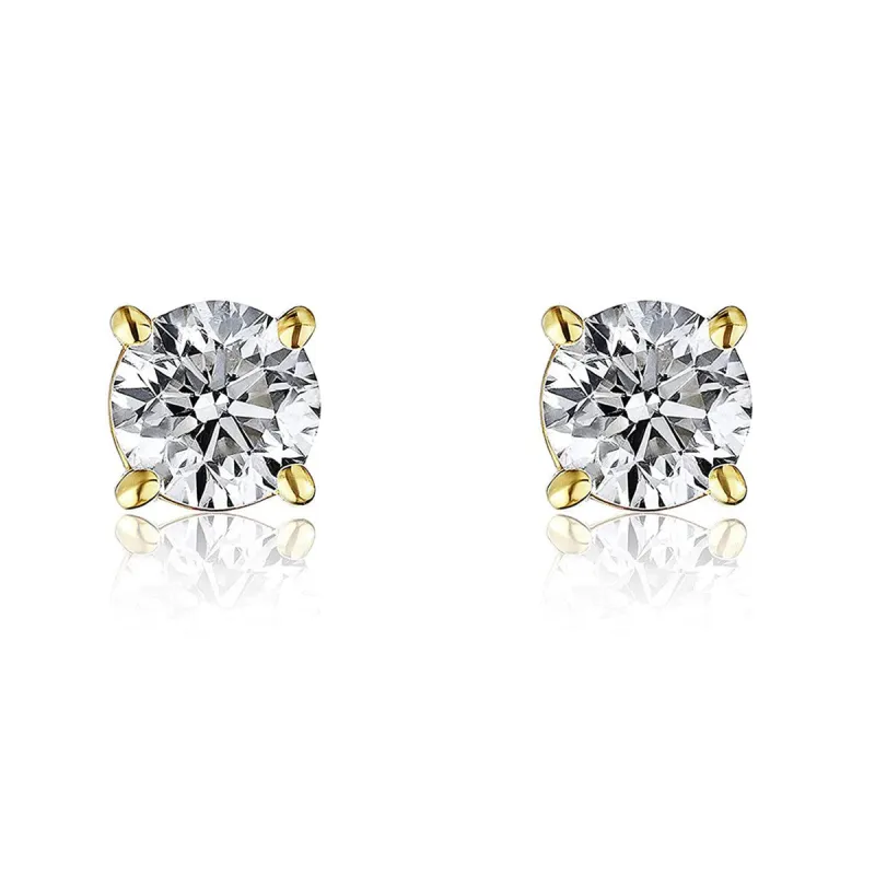 Sterling Silver 5mm Moissanite 1.0Ct Diamond Earrings sold by Master Of Bling