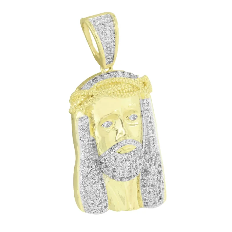 14K Gold Finish Jesus Pendant Unique Charm New sold by Master Of Bling