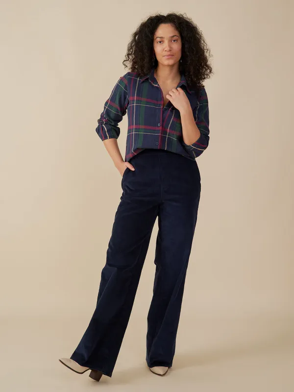 Lucy Corduroy Pant - Navy Corduroy sold by Mata Traders