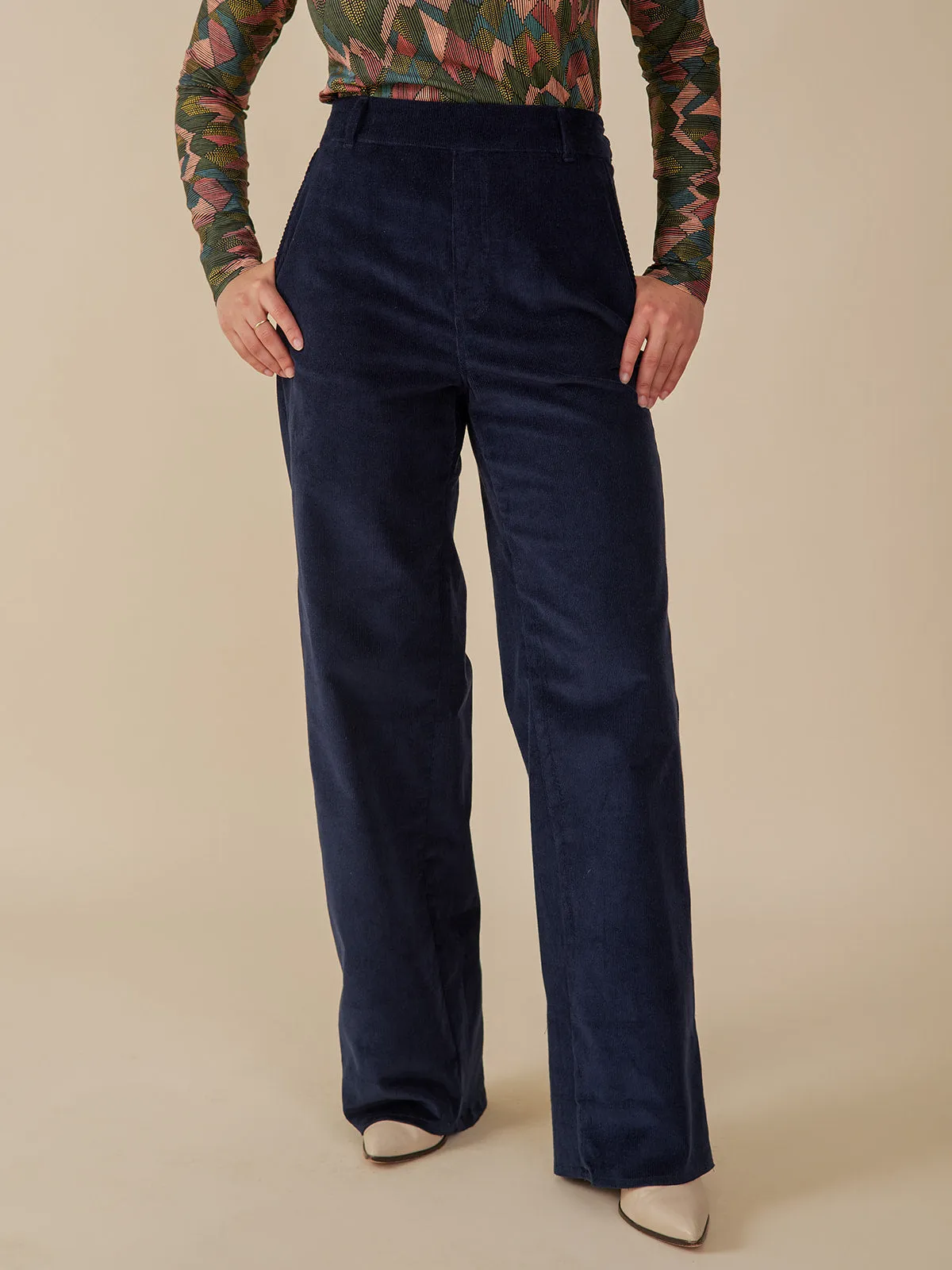 Lucy Corduroy Pant - Navy Corduroy sold by Mata Traders product image thumbnail 2