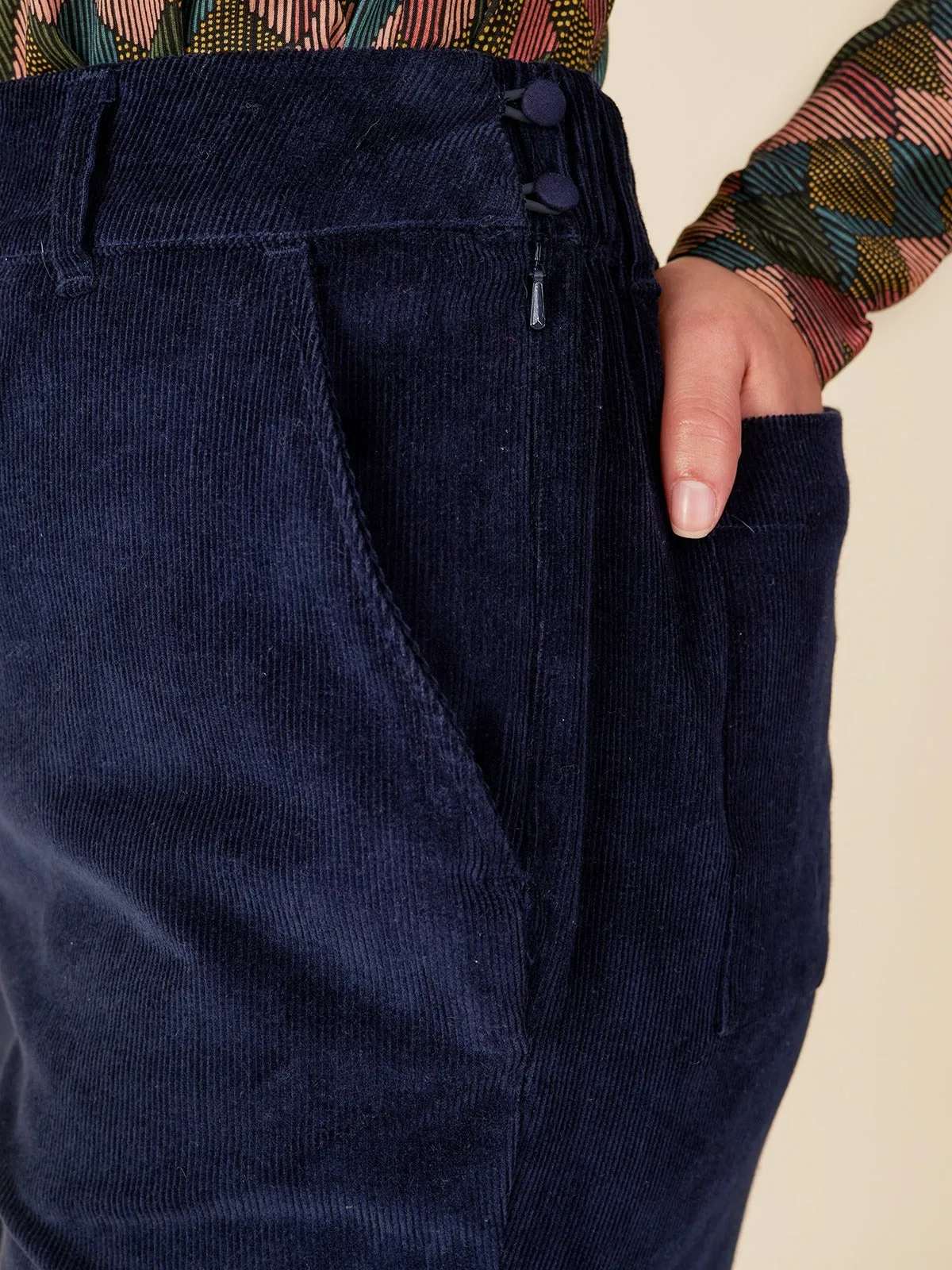 Lucy Corduroy Pant - Navy Corduroy sold by Mata Traders product image thumbnail 4