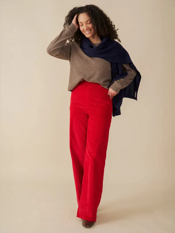 Lucy Corduroy Pant - Red Corduroy sold by Mata Traders