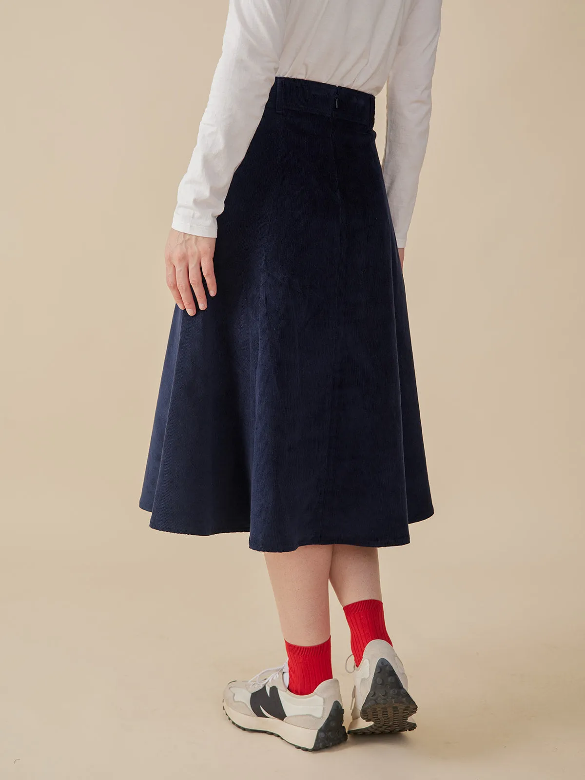 Emma Corduroy A-Line Skirt - Navy Corduroy sold by Mata Traders product image thumbnail 5