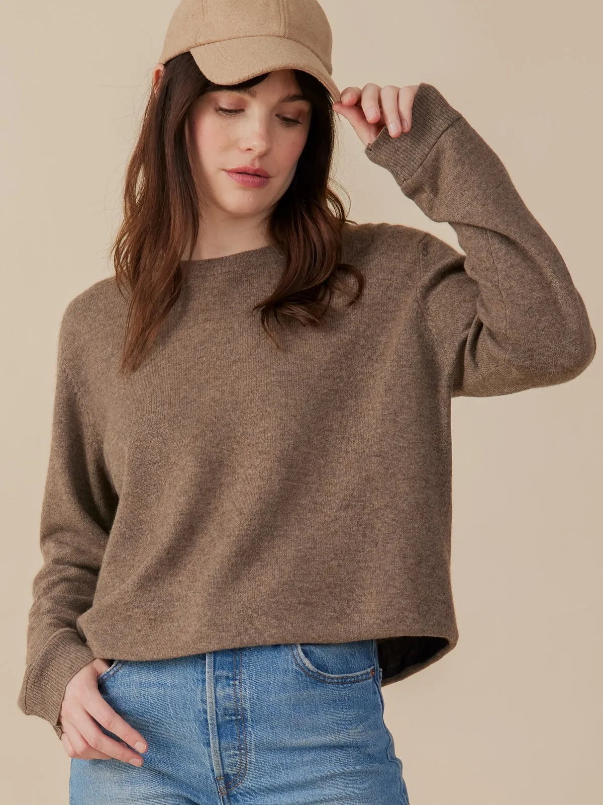 Eleanor Crewneck Cashmere Sweater - Mocha Cashmere sold by Mata Traders product image thumbnail 5