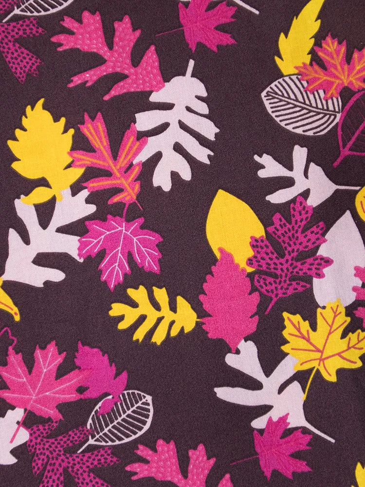 Artsy Traveler Short Sleeve Midi Dress - Leaves sold by Mata Traders product image thumbnail 5