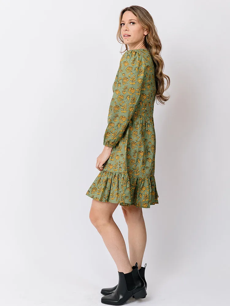 Erin Mini Dress - Green Floral sold by Mata Traders product image thumbnail 3