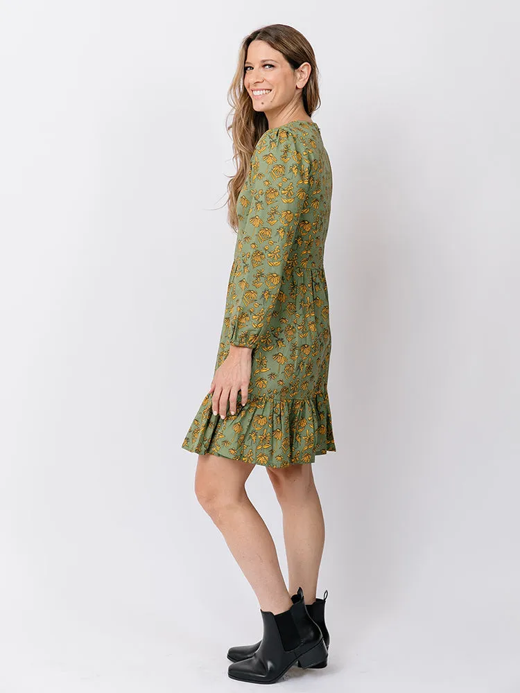 Erin Mini Dress - Green Floral sold by Mata Traders product image thumbnail 4