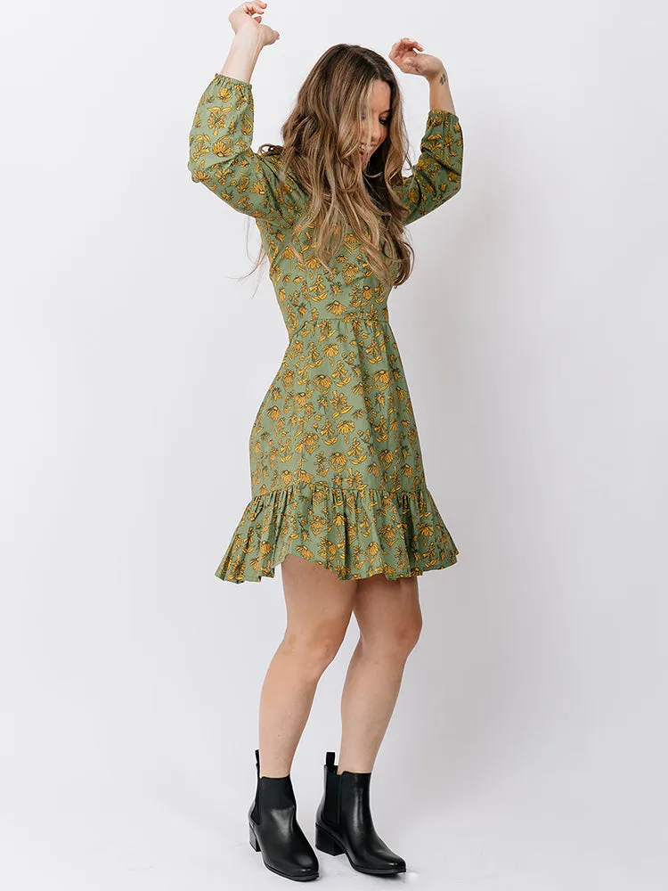 Erin Mini Dress - Green Floral sold by Mata Traders product image thumbnail 2