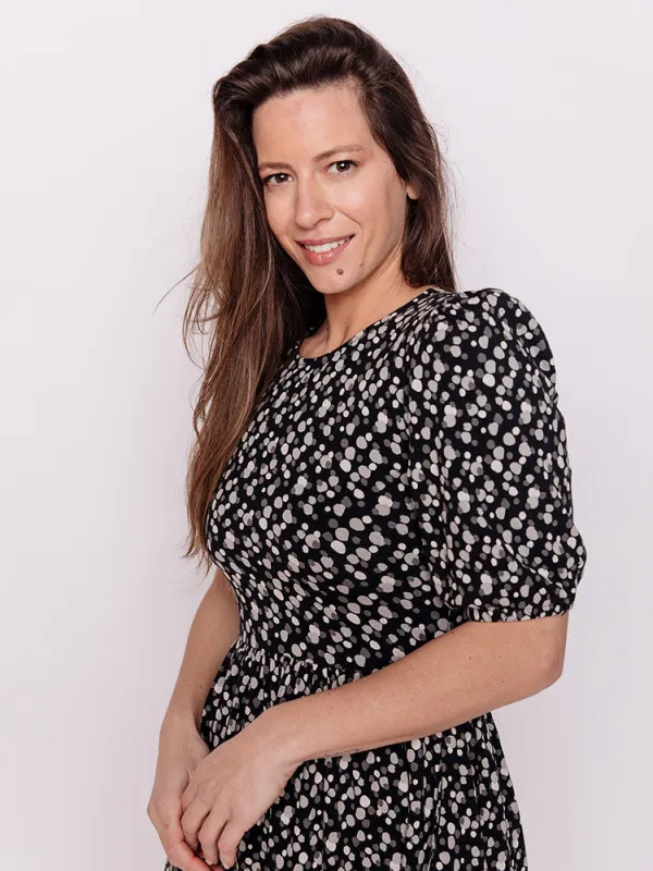 Inez Bubble Sleeve Dress - Frost sold by Mata Traders