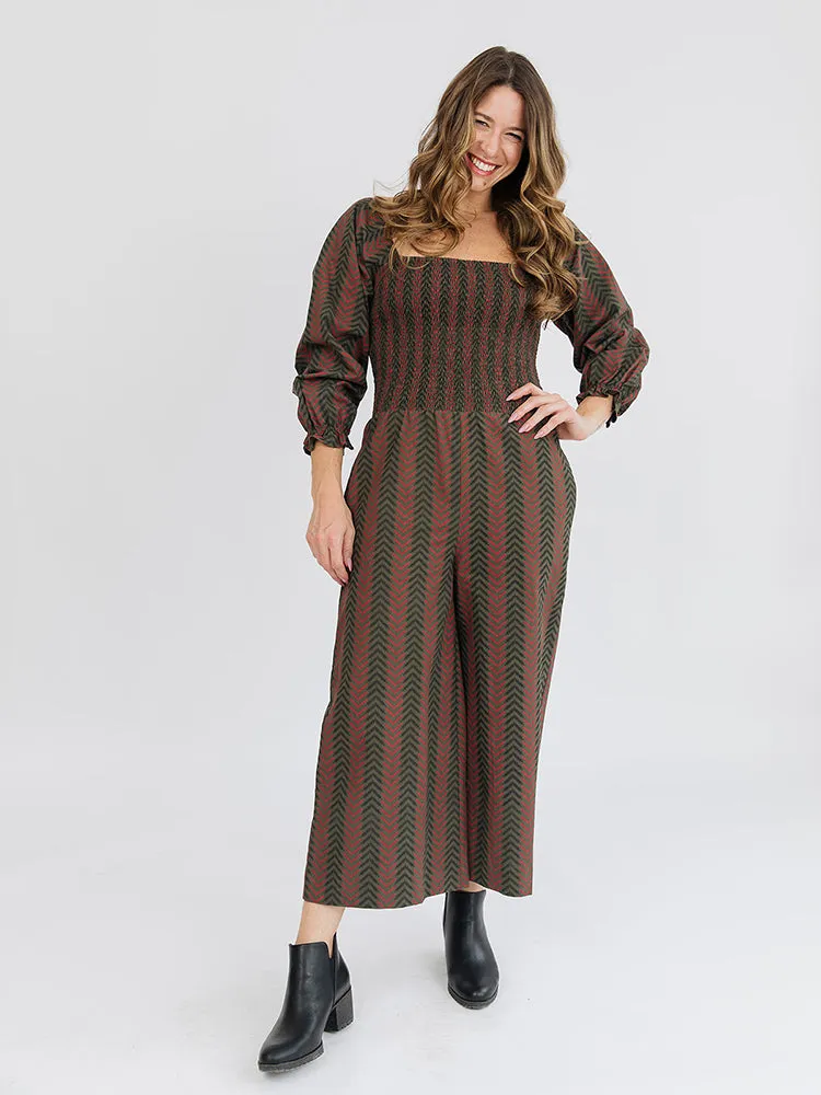 Theodora Jumpsuit - Chevron Fern Red sold by Mata Traders product image thumbnail 5