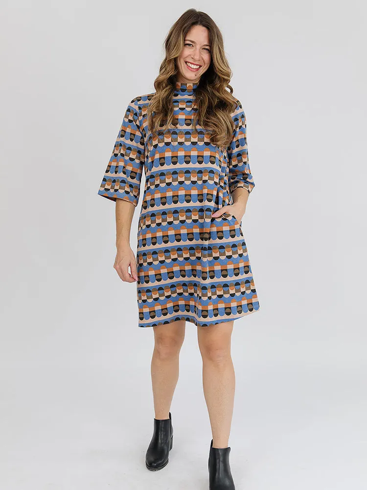 Eve Dress - Circle Stripe Blue sold by Mata Traders product image thumbnail 5