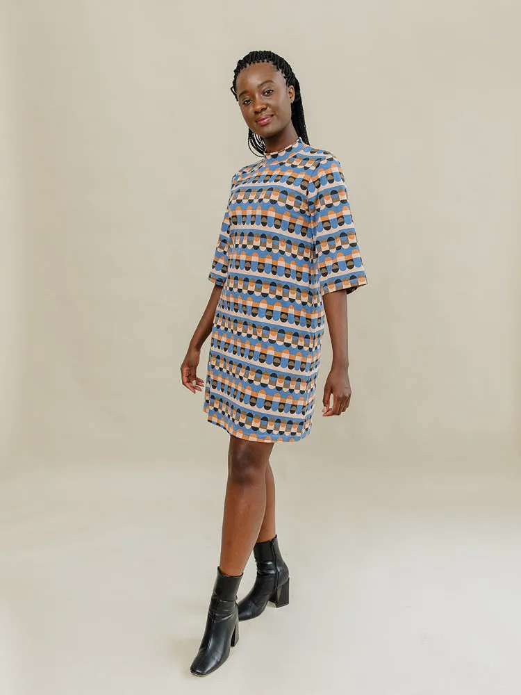 Eve Dress - Circle Stripe Blue sold by Mata Traders product image thumbnail 2