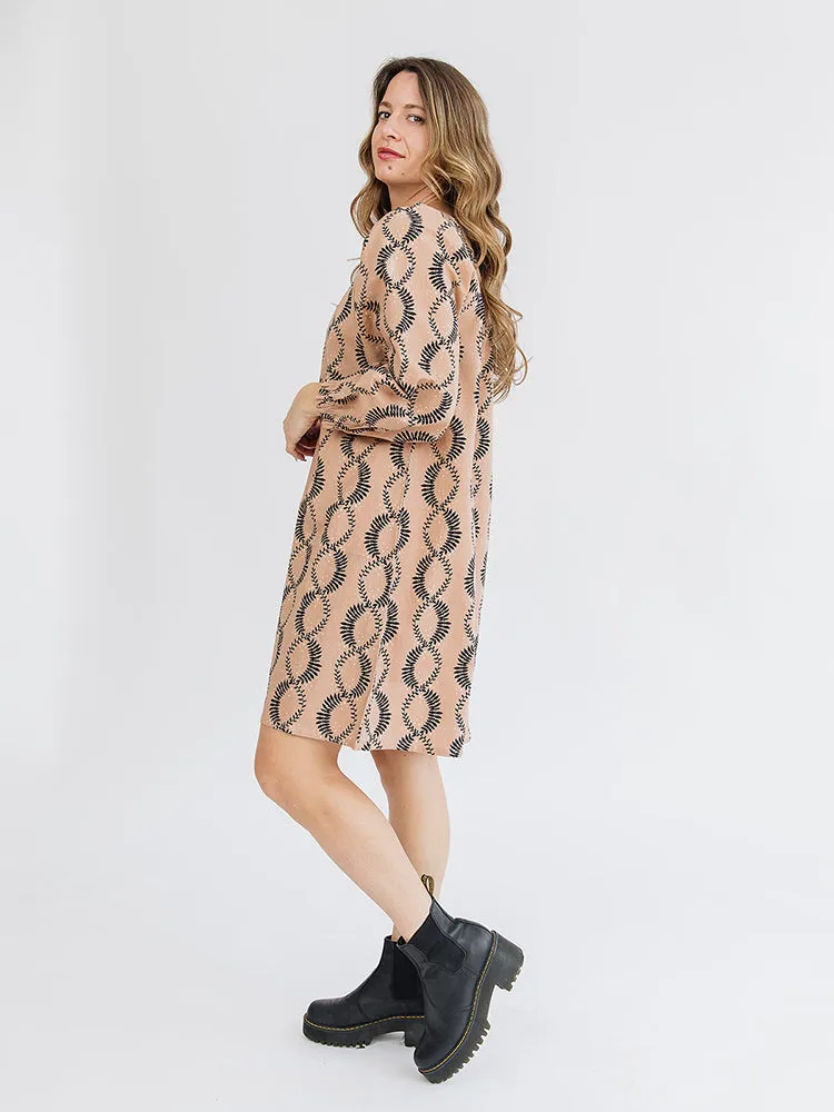 Alexis Long Sleeve Mini Dress - Vine Twist Sand sold by Mata Traders product image thumbnail 3
