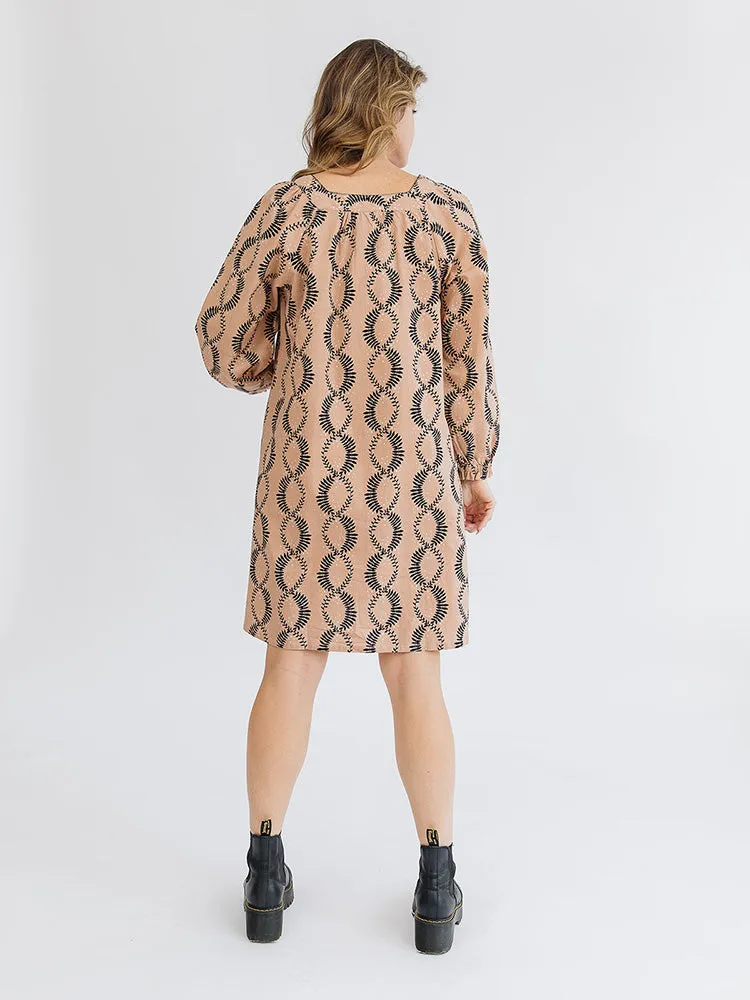 Alexis Long Sleeve Mini Dress - Vine Twist Sand sold by Mata Traders product image thumbnail 4