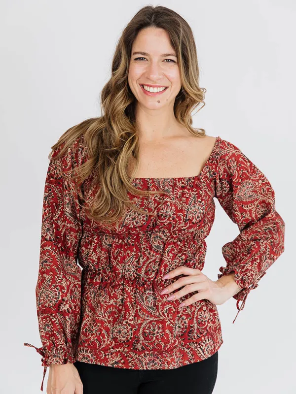 Jules Top - Red sold by Mata Traders