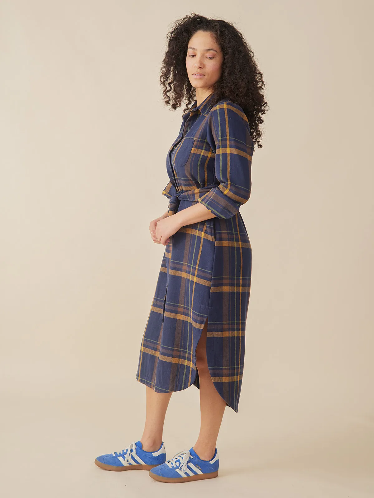 Sutton Shirtdress - Navy Yellow Plaid sold by Mata Traders product image thumbnail 5