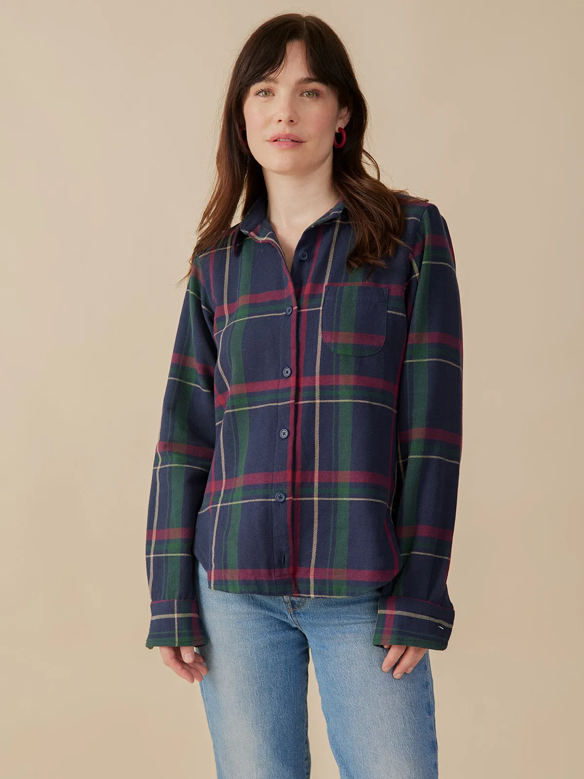 Sutton Shirt - Navy Berry Plaid sold by Mata Traders product image thumbnail 3