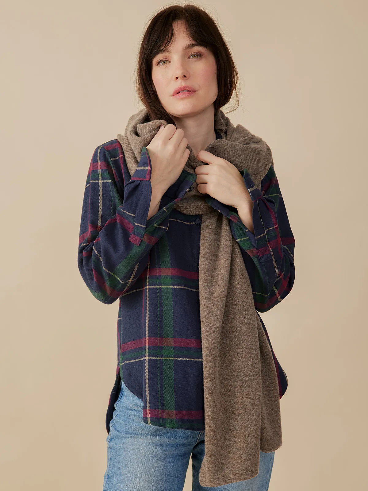 Sutton Shirt - Navy Berry Plaid sold by Mata Traders product image thumbnail 4