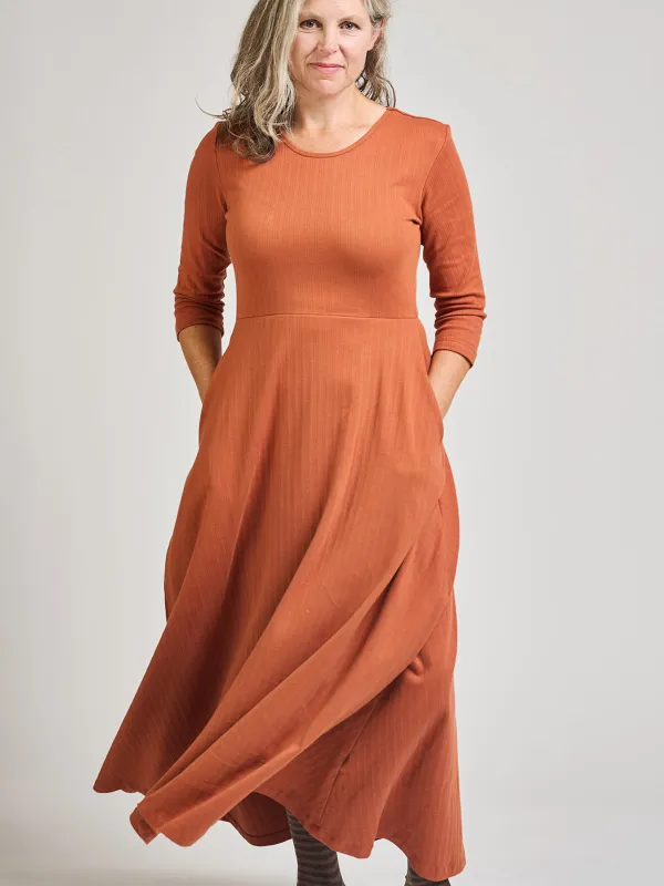 Mumbai Maxi Dress  - Sandstone Rib Knit made by Mata Traders