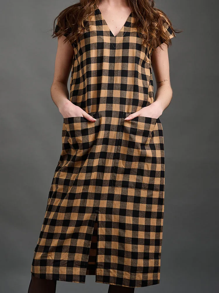 Padma Pocket Dress - Black and Tan Mix sold by Mata Traders product image thumbnail 4