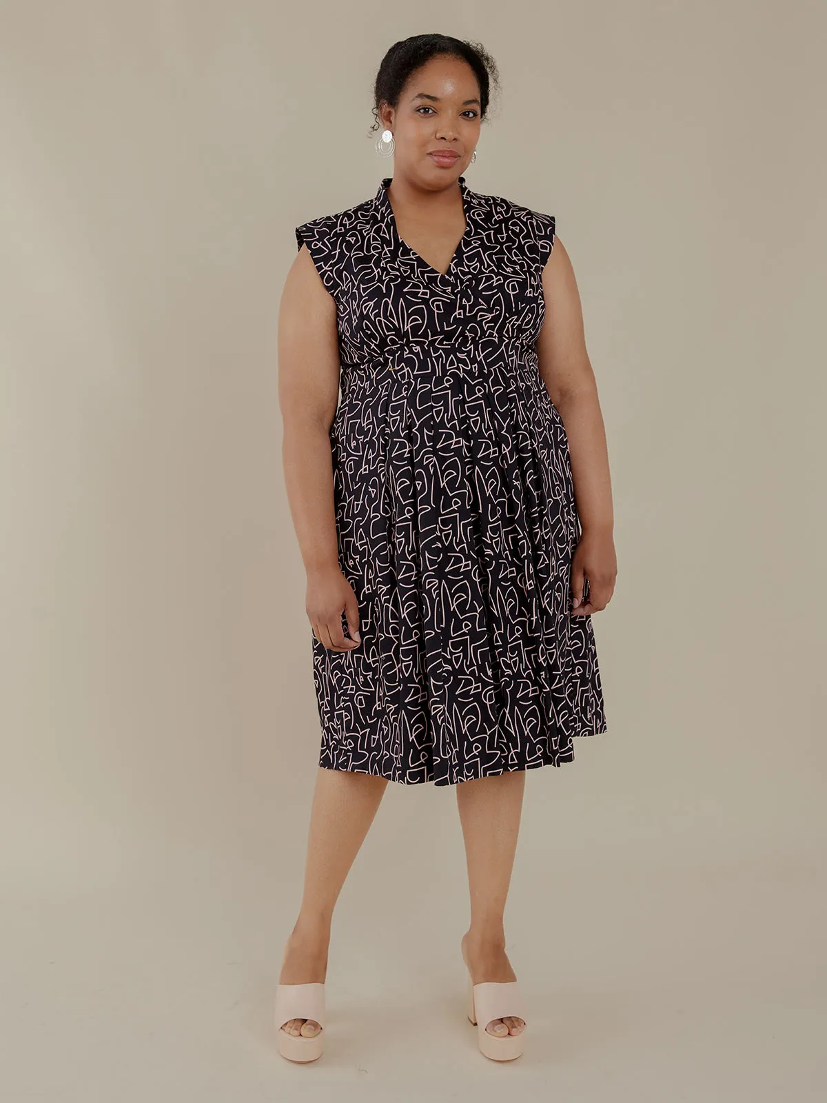 Lucille Dress - Black Lines sold by Mata Traders product image thumbnail 2