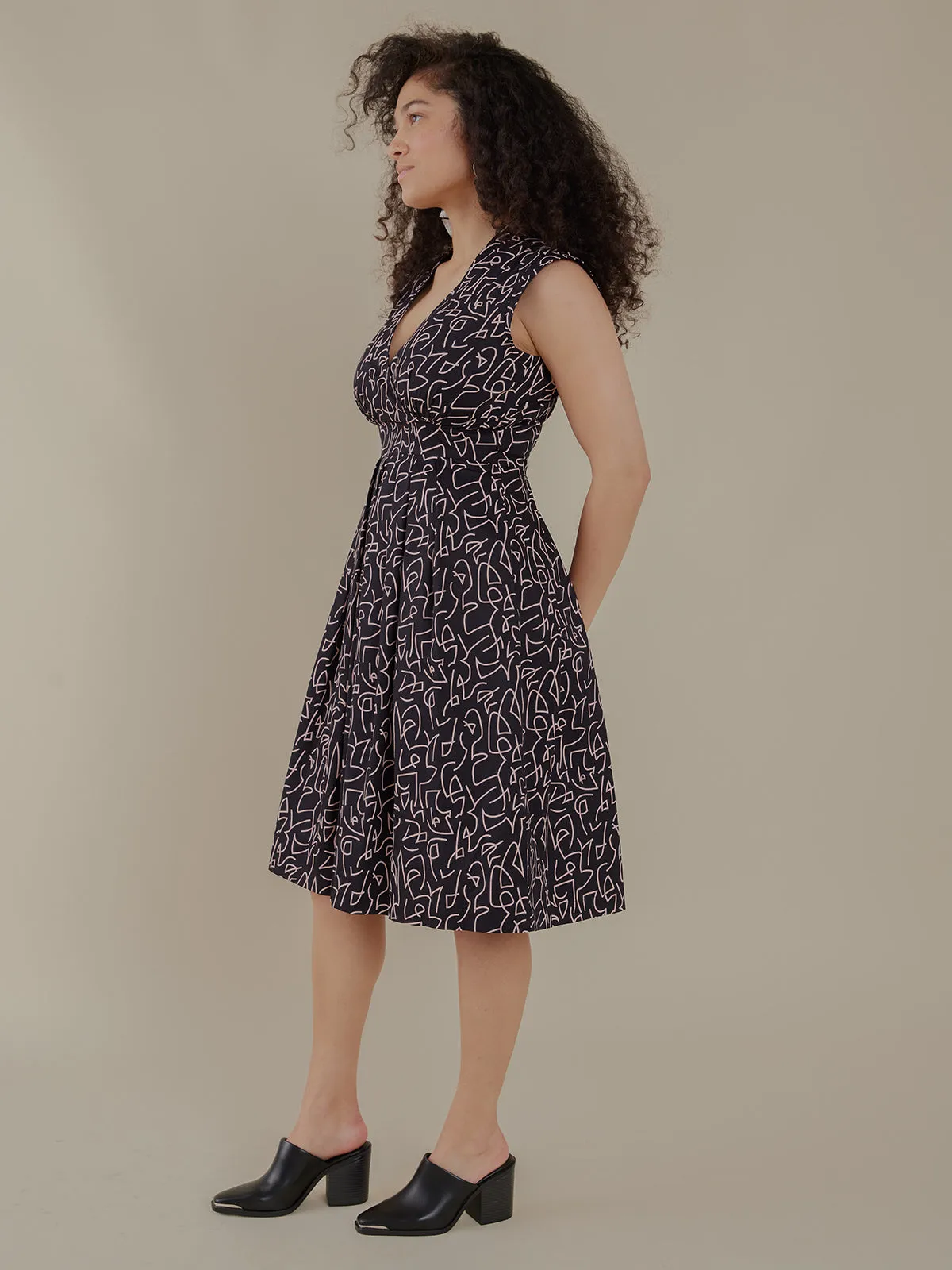 Lucille Dress - Black Lines sold by Mata Traders product image thumbnail 3