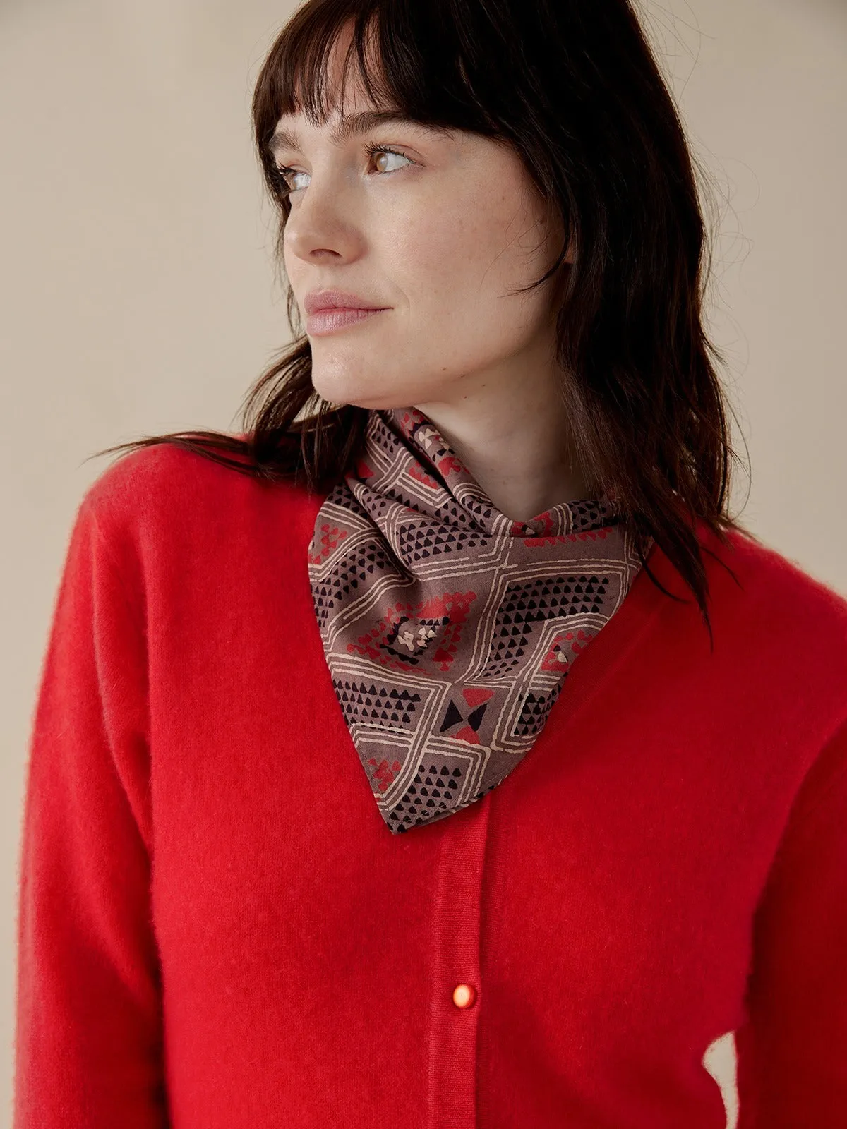 Square Scarf - Brown Diamonds sold by Mata Traders product image thumbnail 2