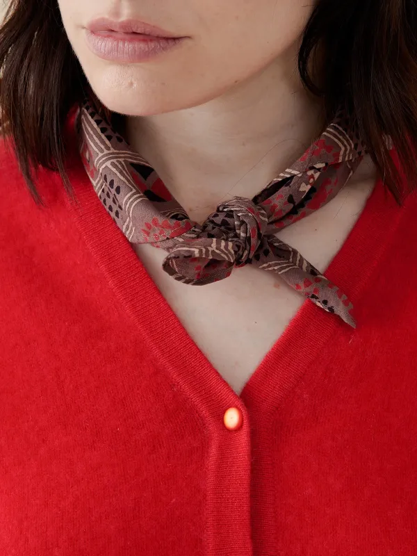 Square Scarf - Brown Diamonds sold by Mata Traders