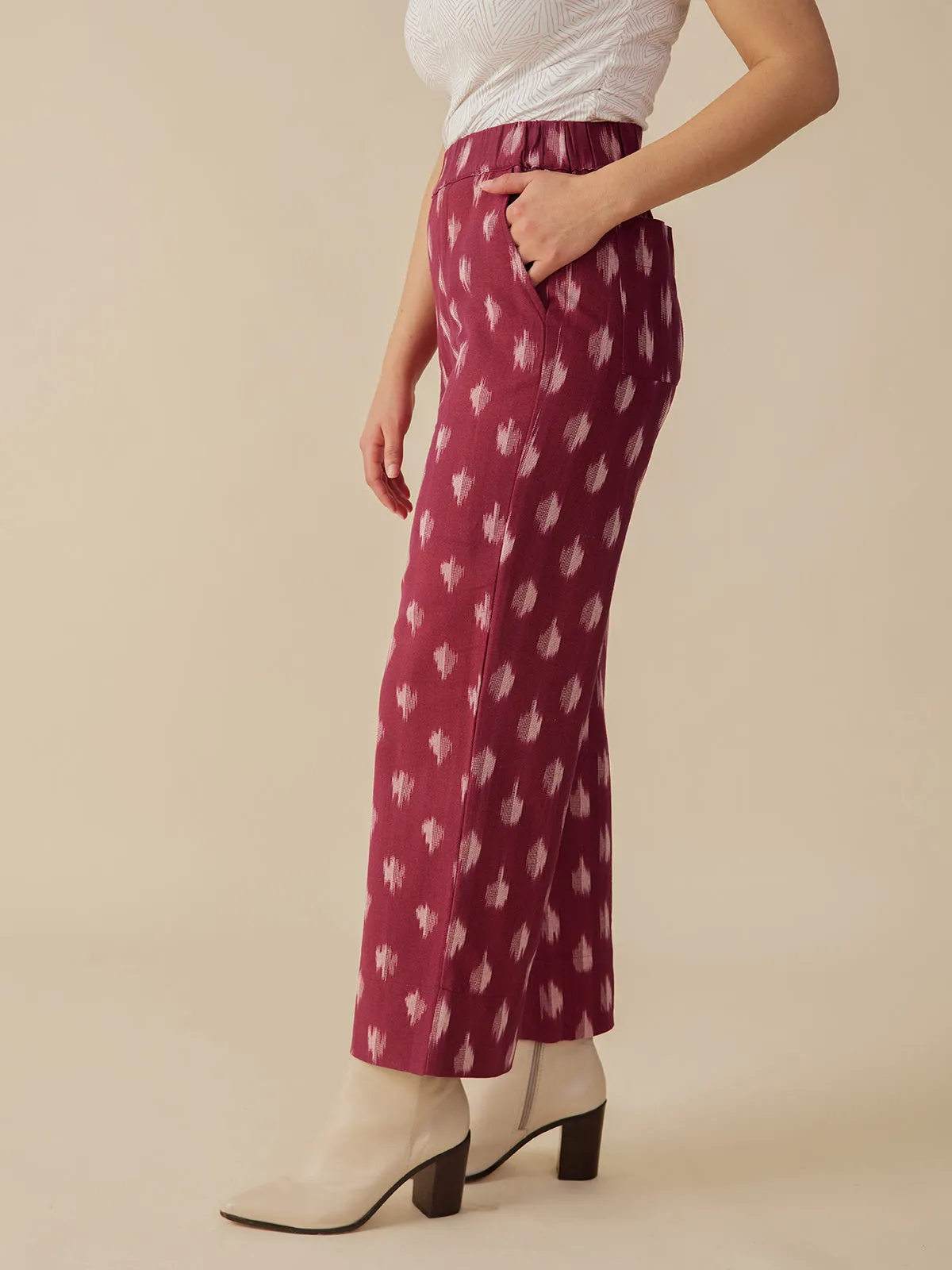 Rosie Pant - Garnet Ikat sold by Mata Traders product image thumbnail 3