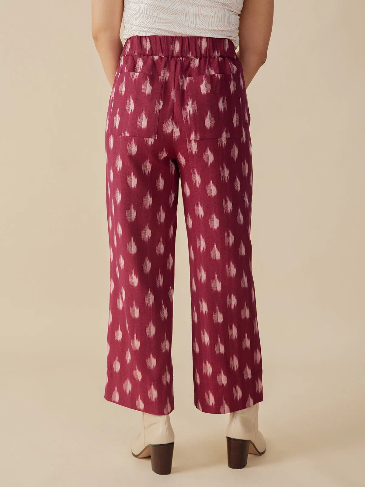 Rosie Pant - Garnet Ikat sold by Mata Traders product image thumbnail 4